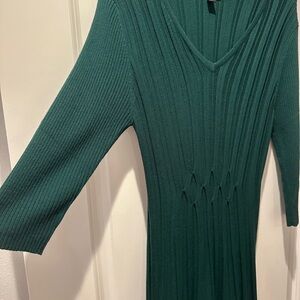 Connected Apparel Deep Green Long Sleeve Dress